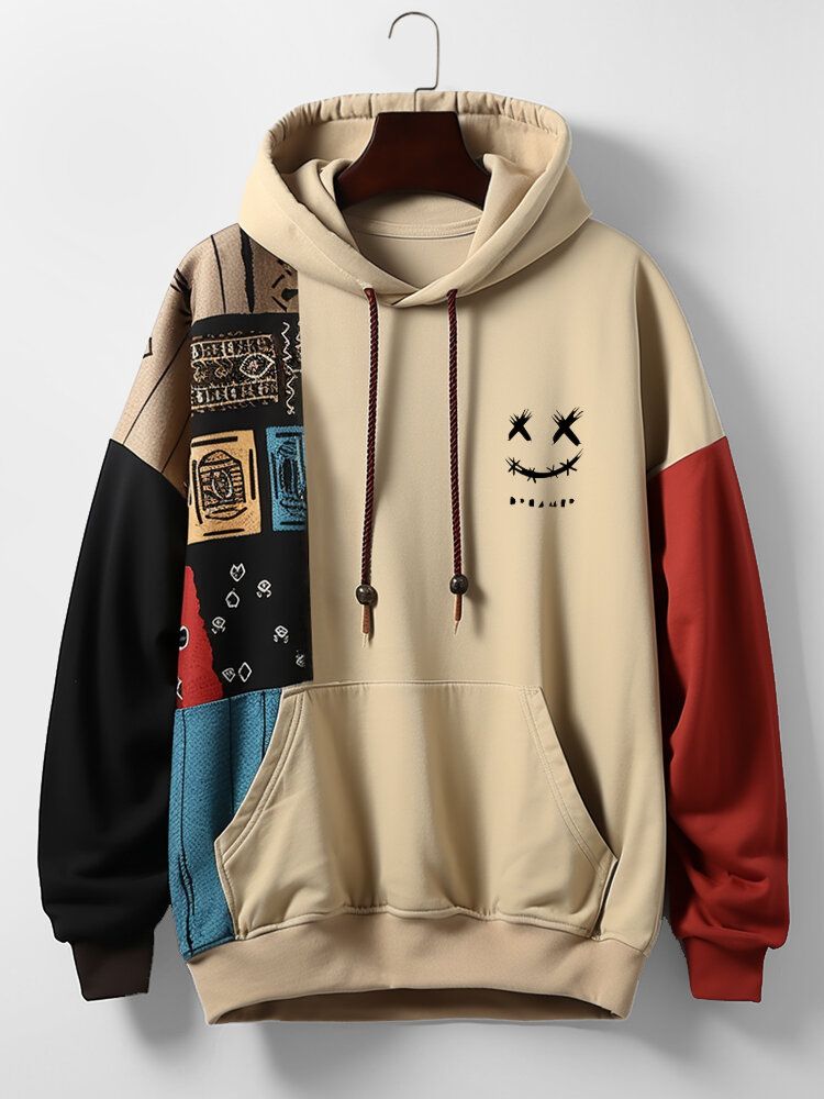 남성용 새로운 가을 까마귀 3d 민족 패턴 패치 워크 인쇄 긴 소매 스웨터 패션 스트리트 Hoody 풀오버 오버 사이즈상의
