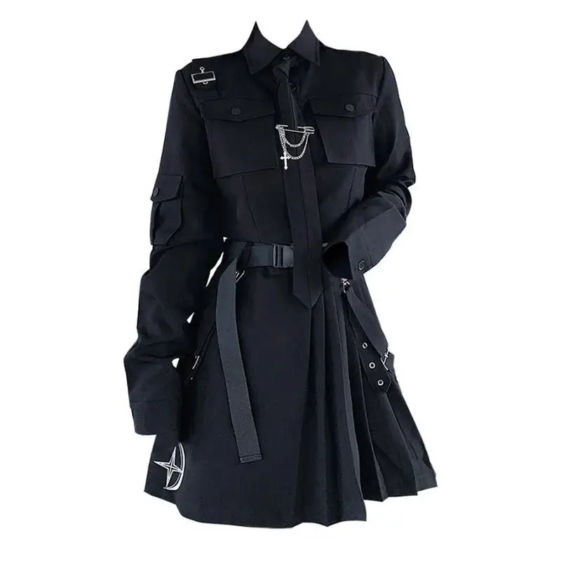 Frühling Harajuku Streetwear Zwei-Stück Rock Frühling Oversize Punk Kette Band Röcke Frauen 2-teiliger Anzug Für Weibliche