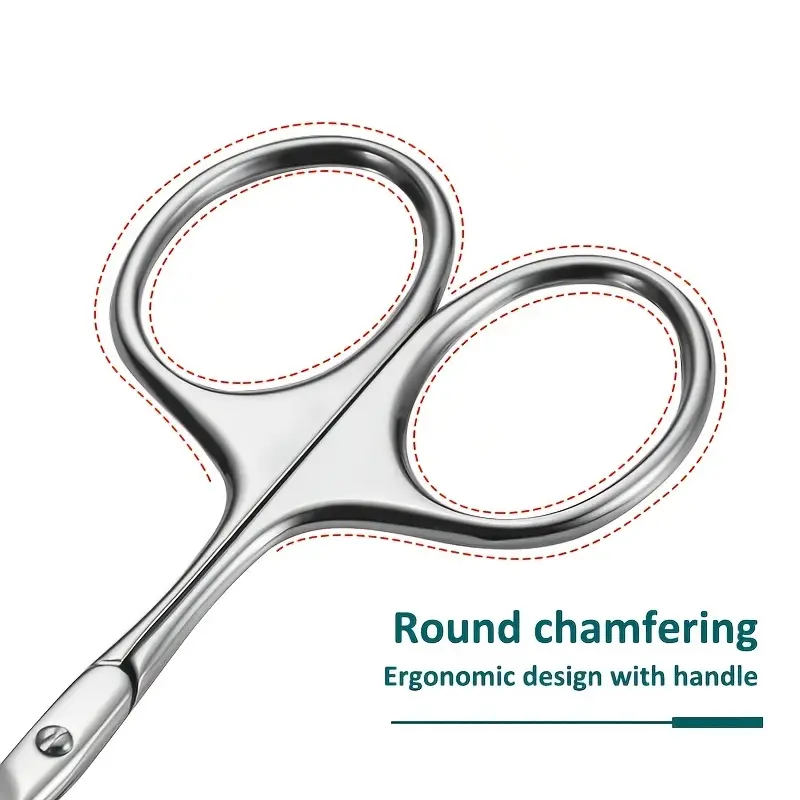 1 ชิ้นมืออาชีพสแตนเลสคิ้วและหนังกําพร้ากรรไกรสําหรับการทําเล็บ กําจัดขน และการตัดขนบนใบหน้า