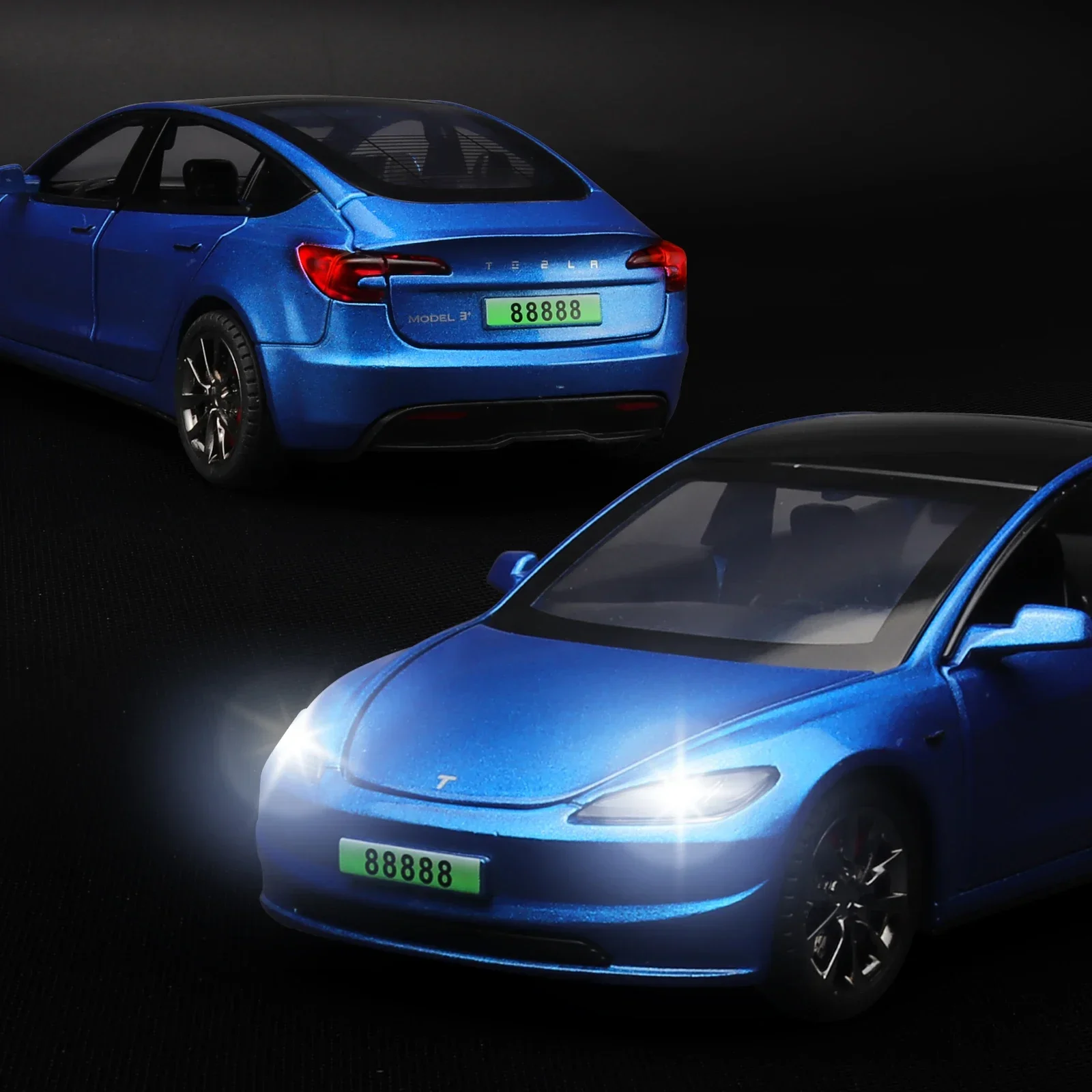 Alloy Model Car Toy, 1:32, Diecasts, Fundição de metais, Luz e som, Veículo, Model 3, Novo, 2022