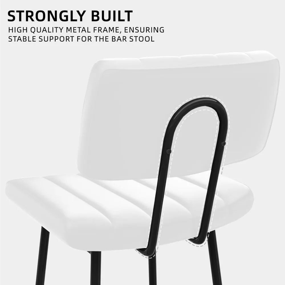 Bar Stools Barstools with Sturdy Legs, Leather Counter Height Bar Stool for Kitchen, Dining,Farmhouse Counter Stools