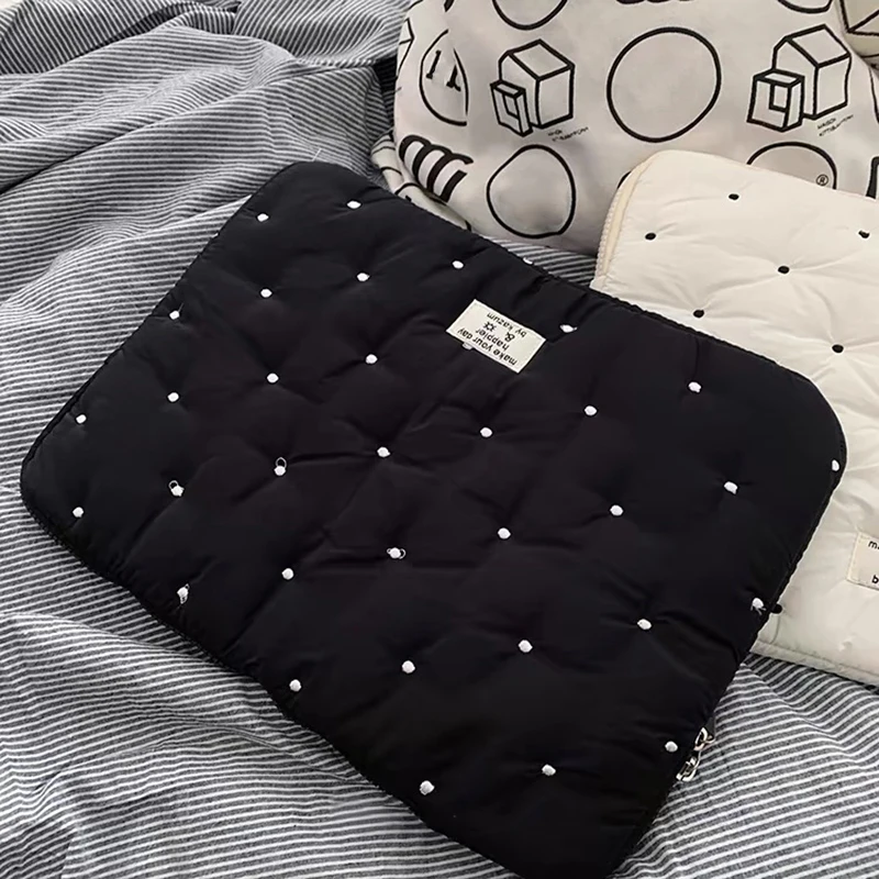 Bolsa para laptop para macbook air 13, bolsa inchada para notebook de 13 a 14 polegadas, manga fofa para laptop de 9 a 11 polegadas, bolsa para tablet de menina