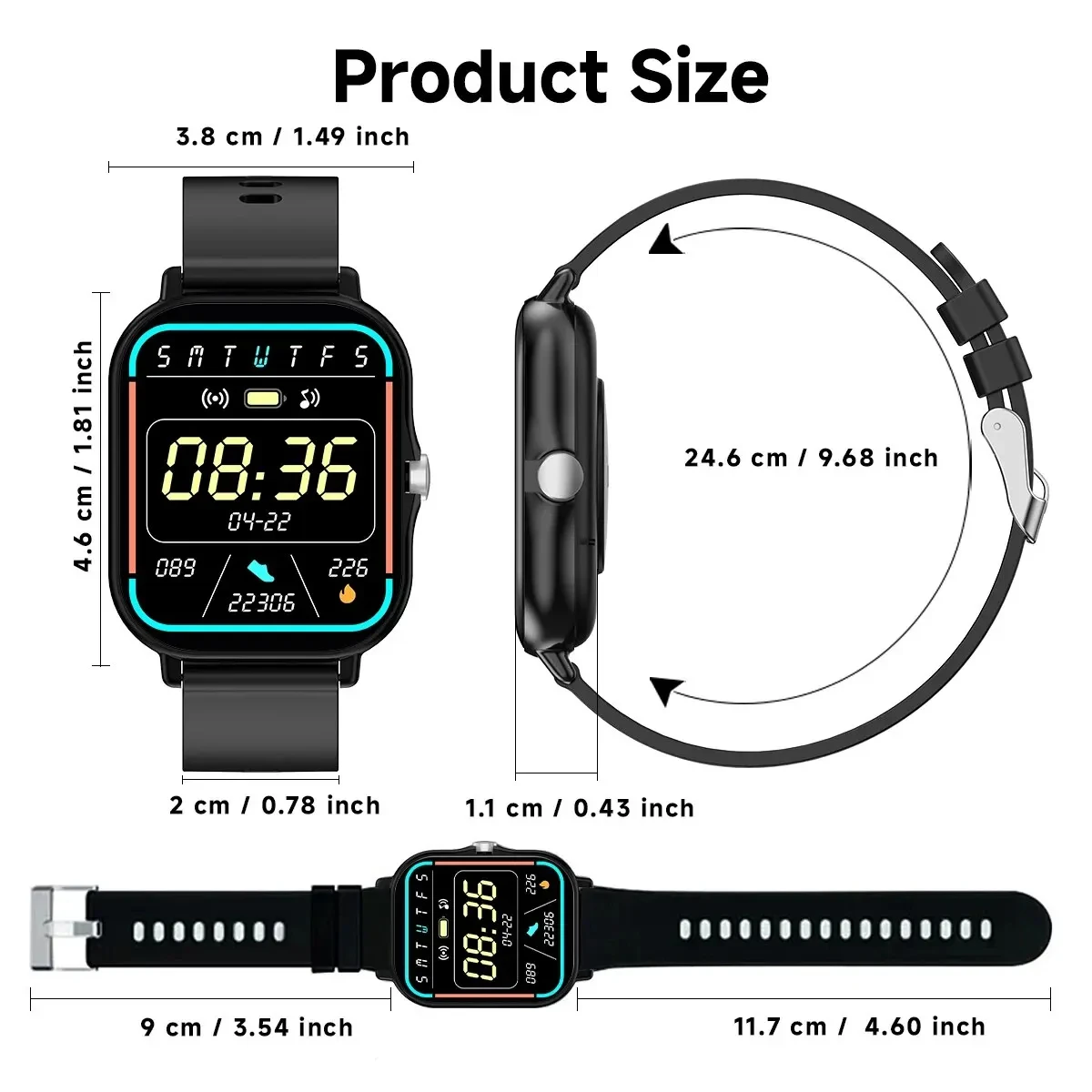2025 novo relógio inteligente android telefone 2.01 "tela colorida toque completo mostrador personalizado bluetooth chamada sem fio smartwatch presente das mulheres dos homens