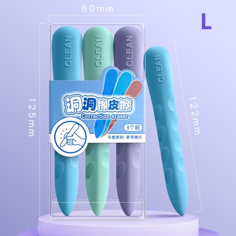 3PCS/Box Without Leaving Marks Huge Eraser Double Head Students Gift Pencil Eraser Learning Prize Student Art Painting Eraser