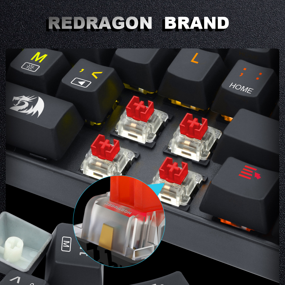 REDRAGON SMD RGB MX スイッチ 3Pin カチカチリニア触覚サイレントレッドスイッチバックライト付きメカニカルキーボード用