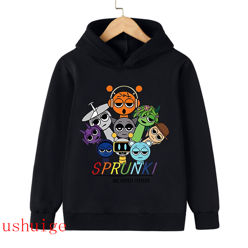 Sprunki Sudadera con capucha Moda Niños Incredibox Sudaderas con capucha Sudaderas cálidas Ropa suave de invierno para niños Sudadera con capucha de dibujos animados