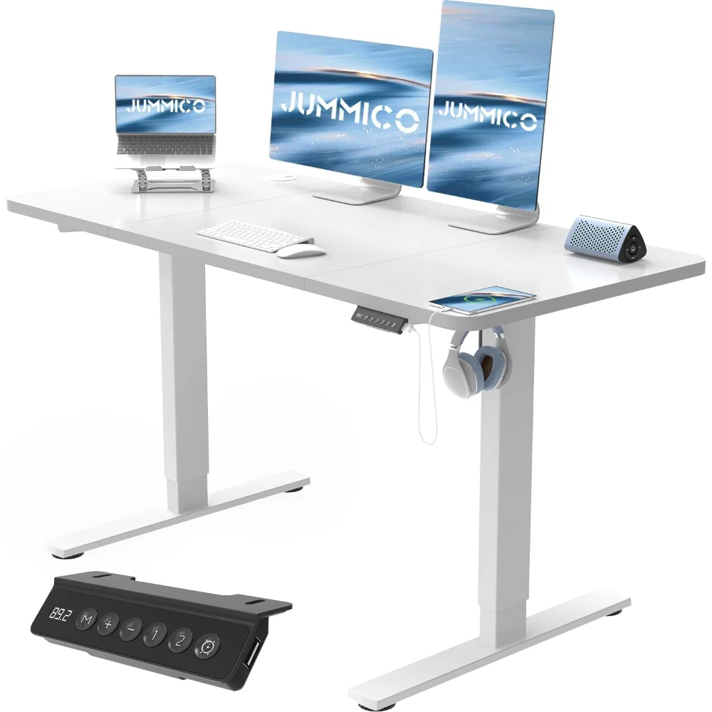 Höhenverstellbarer elektrischer Schreibtisch, ergonomischer vertikal verstellbarer Computertisch, 120 x 60 cm, Computertisch
