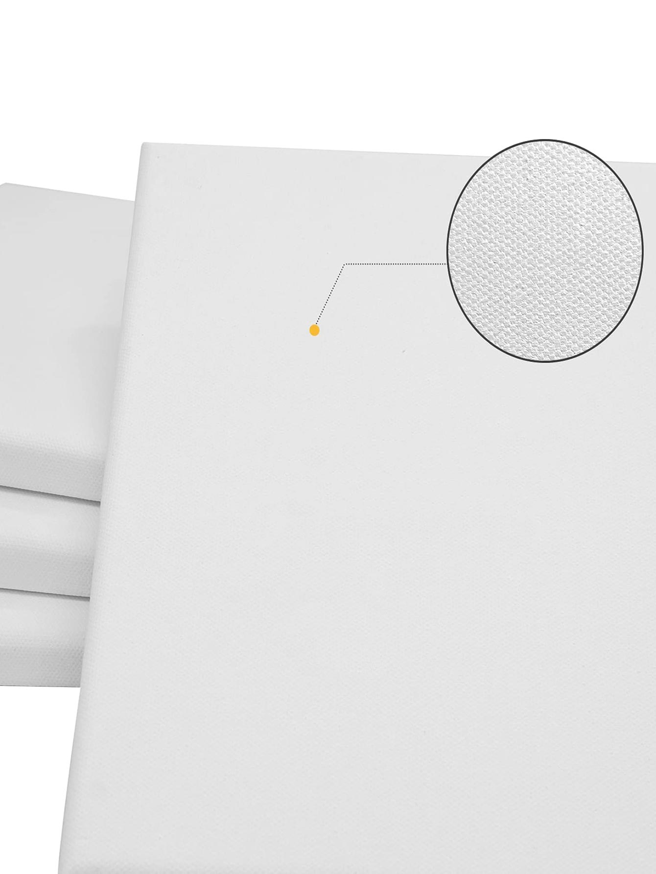 4pcs Stretched Canvas, 8 x 10 Inches ( 20 x 25 cm) Square Blank Canvases, 100% Cotton Canvases for Painting, 8 oz Gesso-Primed
