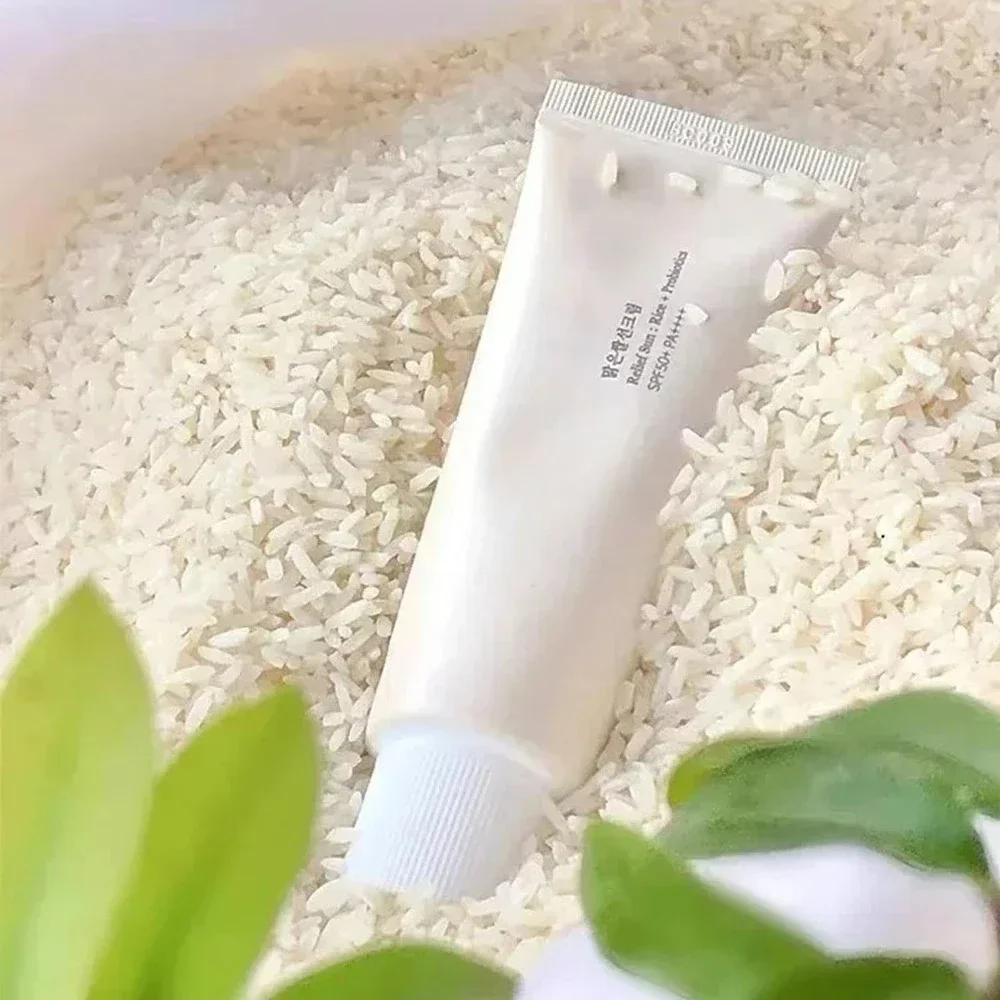 Spf50 + protetor solar coreano arroz probiótico bloqueador solar creme de clareamento da pele anti uv bloco solar facial hidratante suave soro 50ml
