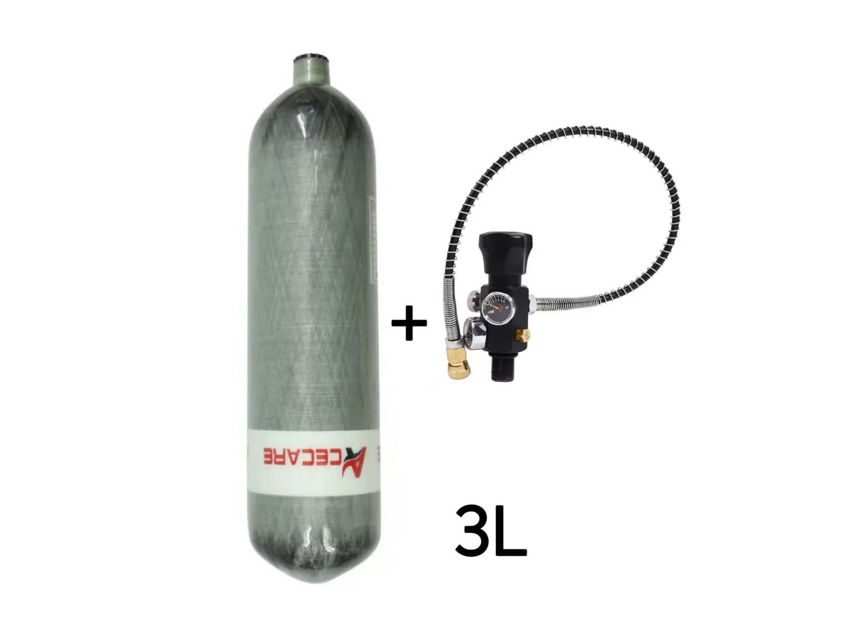 ACECARE 4500psi 300Bar 3L Carbon Faser Zylinder Hochdruck Tank Lade Regler Füllen Station Dual Gauge Ventil M18 * 1,5