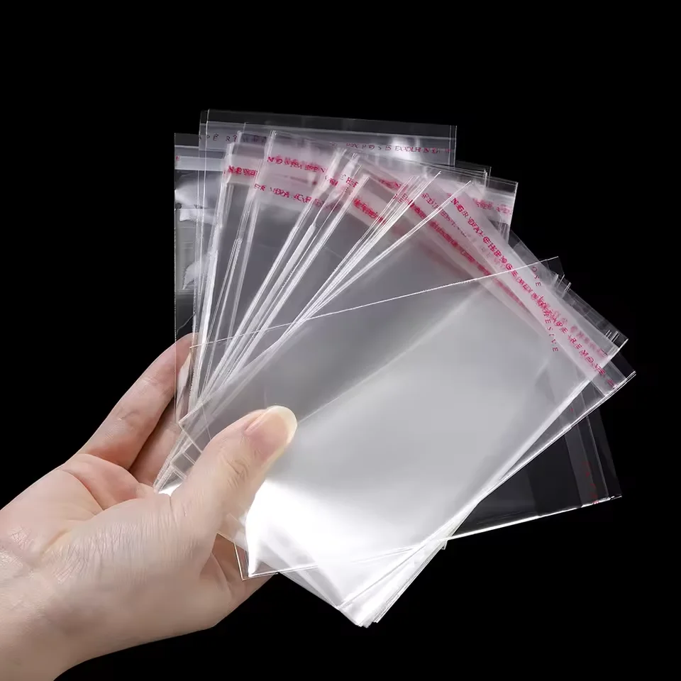 100 Uds Opp bolsa de plástico transparente autoadhesiva ropa embalaje de joyería autoadhesivo galleta embalaje de dulces bolsa de celofán