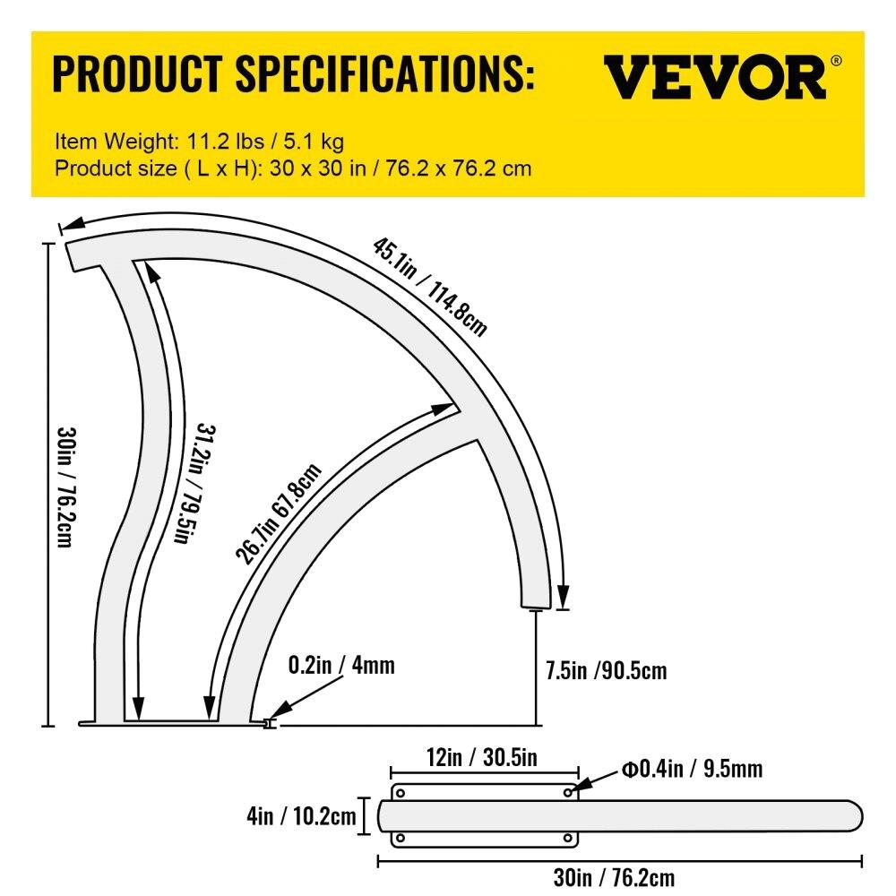 Rampe Piscine Inoxidé 2 Pièces 762x762 cm Appui 170kg Base 305x102 cm Poignées 50cm Sortie Spa Aquatique