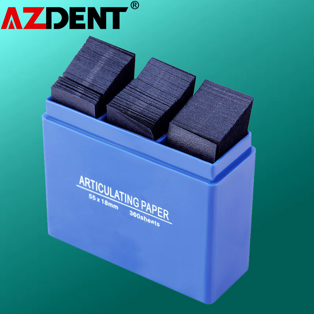 300 pçs/caixa 55*18mm dental azul articulado tiras de papel odontologia oral dentes branqueamento material instrumento dental