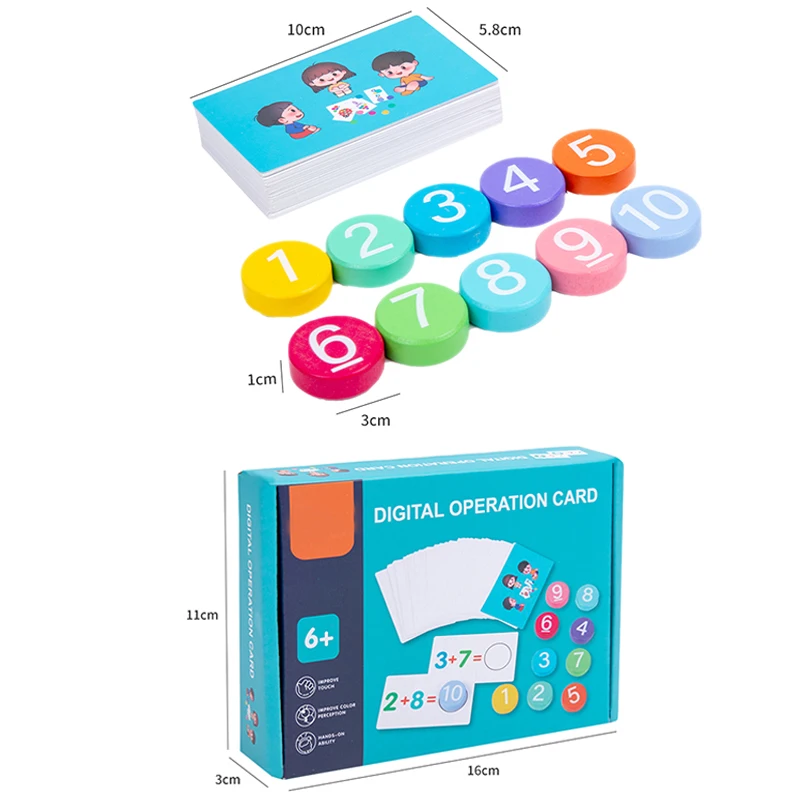 Kinder Montessori Mathe Spielzeug Arithmetik Karte Passende Spiele Addition Subtraktion Paroch Frühe Pädagogische Zählen Spielzeug für Kind