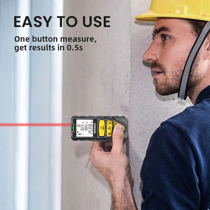 MILESEEY Laser Tape measure S2 40M 60M 80M 100M 120M Laser Rangefinder,Laser Measuring Tool with Multi Measurement Function