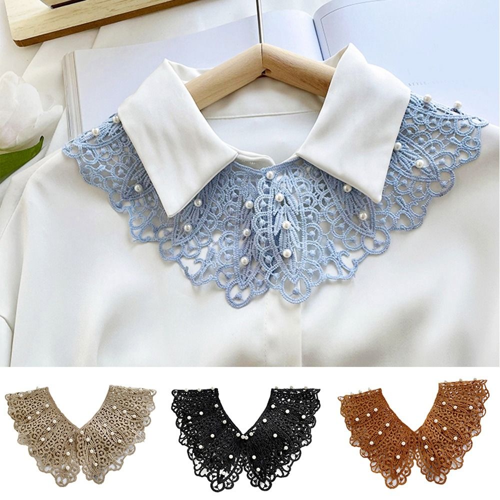 Colar Falso De Renda De Pérola Destacável, Acessórios De Roupas De Boneca, Colar De Camisa, Xaile De Ombro, Decoração Do Vestido