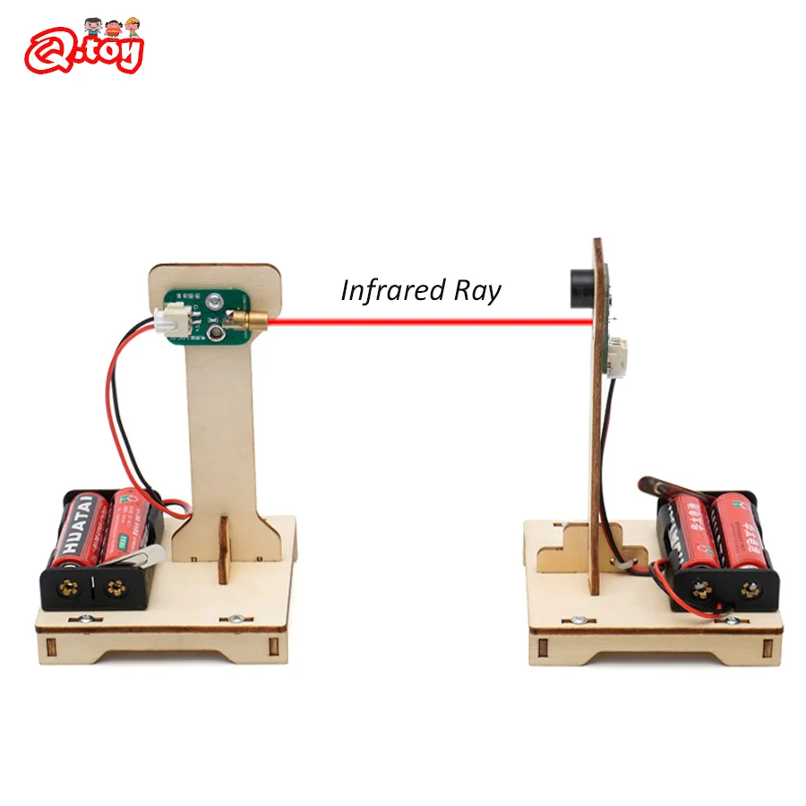 DIY alarma infrarroja juguetes científicos tecnología física Kit de herramientas experimentales ayuda educativa eléctrica para la enseñanza para niños de la escuela