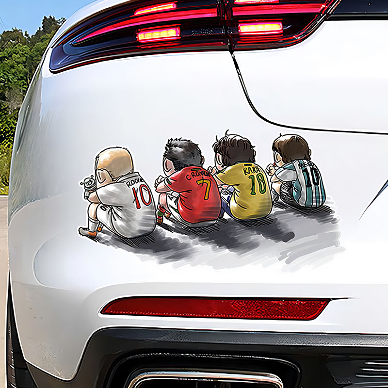 Cartoon Charakter Auto Aufkleber Fußball Aufkleber Wasserdichte Vinyl Aufkleber für Automobil Haube Stoßstange Stamm Deckel Dekor Auto Zubehör