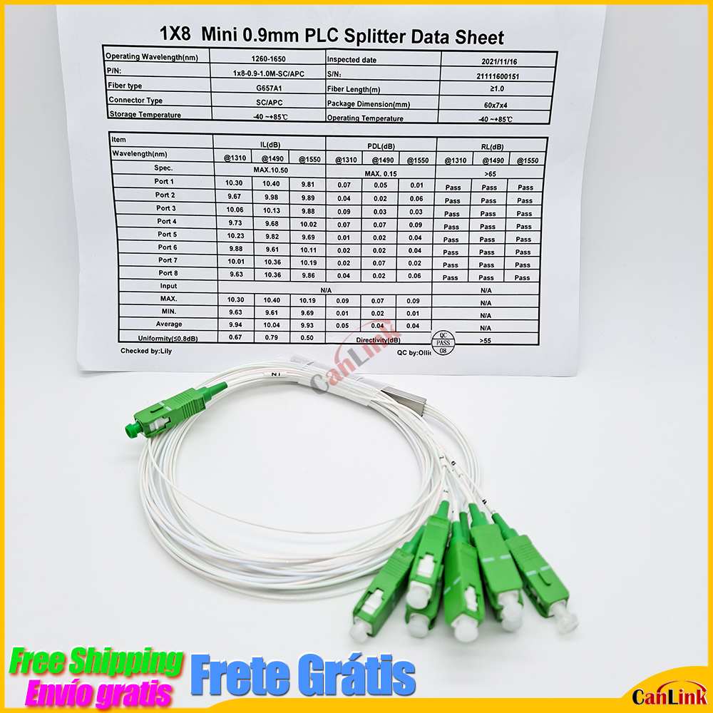Разветвитель ПЛК 1X2 1X4 1X8 1X16 1X32 SC/APC SM одномодовый 0,9 мм G657A1 ПВХ LSZH 1 м FTTH оптоволоконный разветвитель