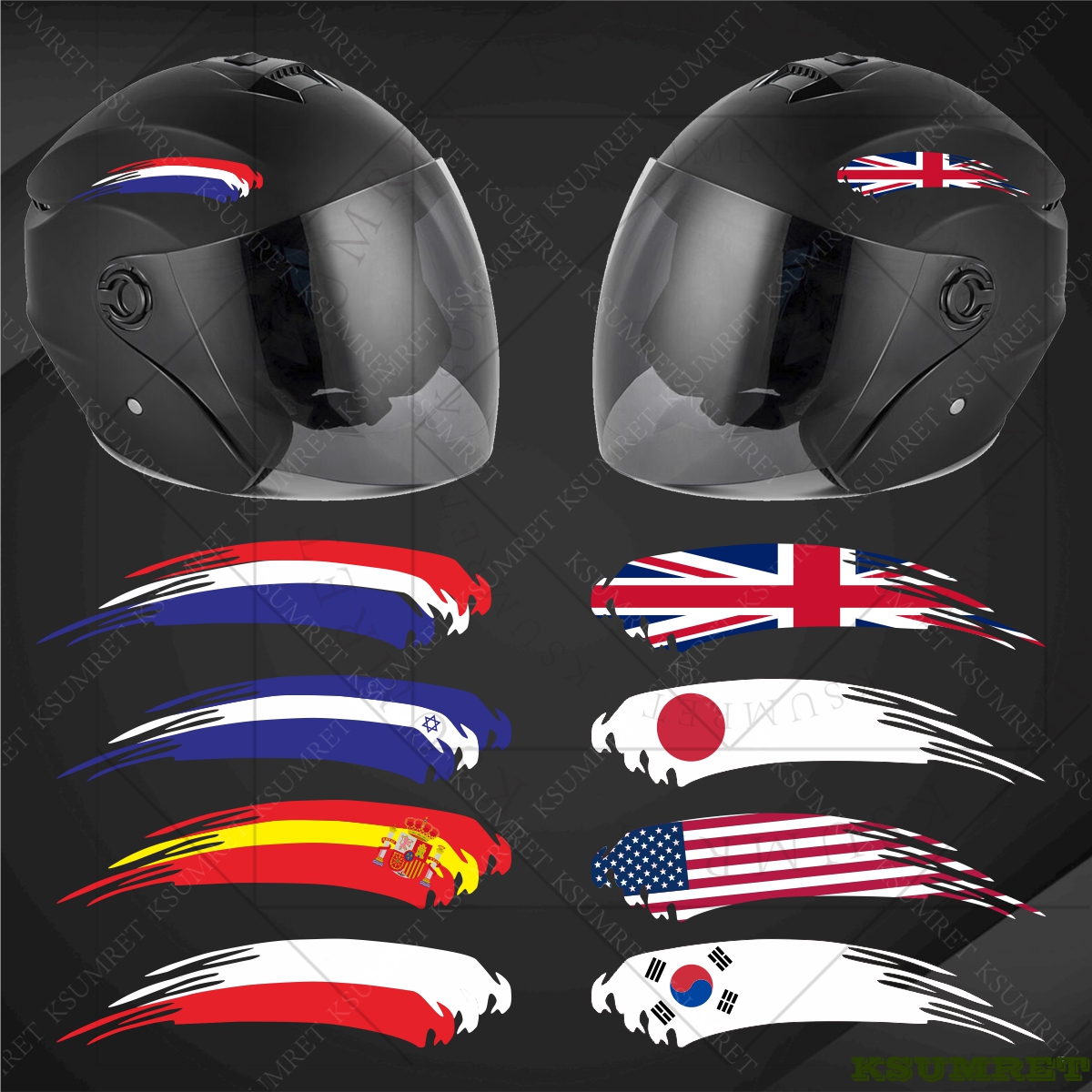 Adesivos refletivos para motocicleta, decalque para capacete, tanque, carro, bicicleta, laptop, bandeira, adesivo para yamaha, honda, suzuki, kawasaki, ktm