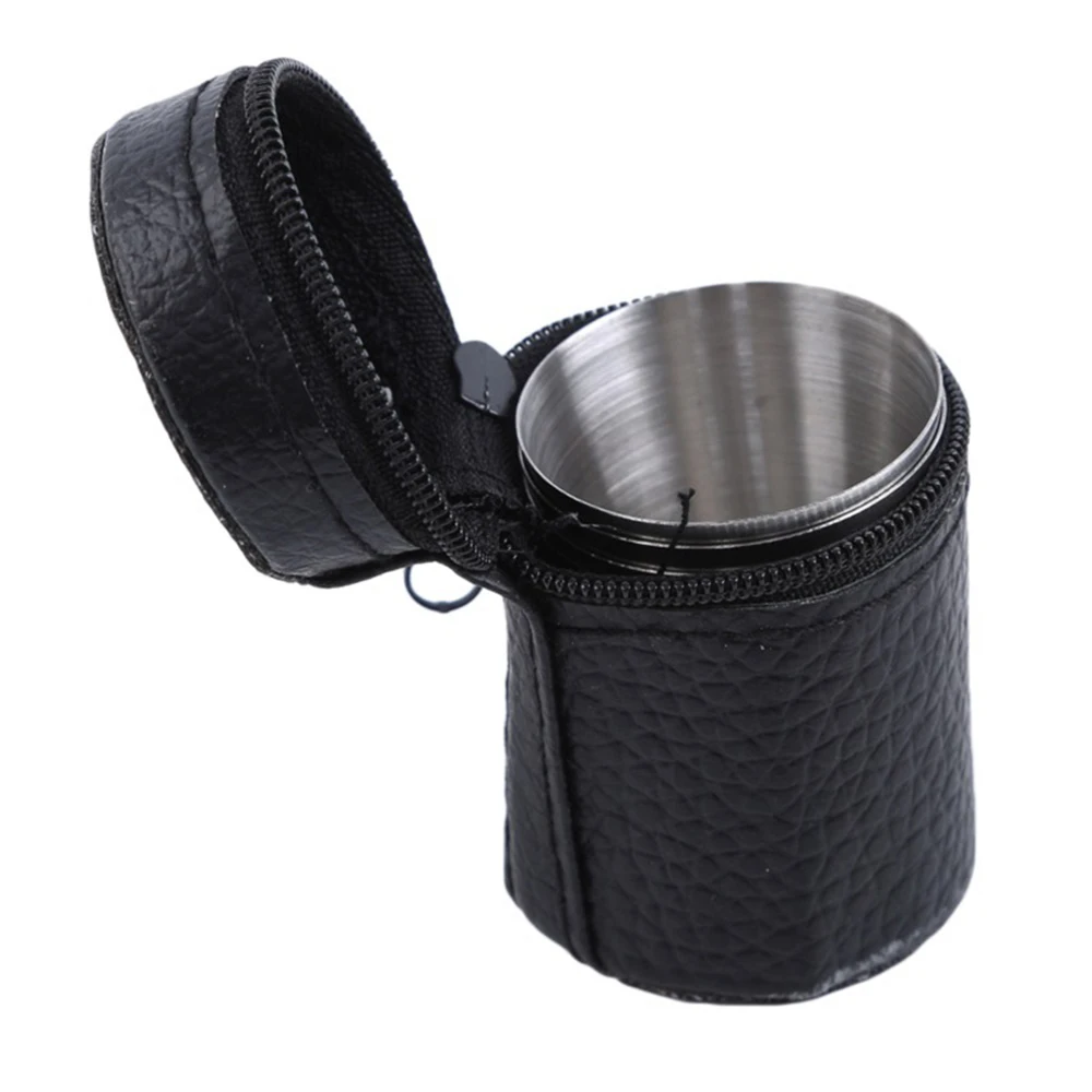 6 pçs/set ao ar livre prático viagem copos de aço inoxidável mini conjunto óculos para uísque vinho com caso portátil drinkware