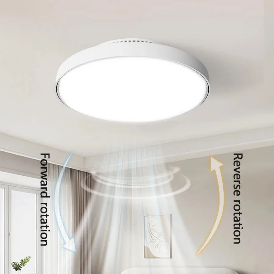 Modern LED Invisible Bladeless Ceiling Fan Light 6speed DC Variable Frequency Remote Dimming Air circulation Fan Home Sealed Fan