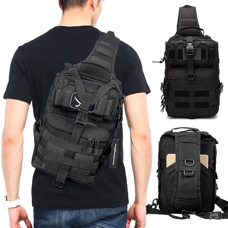 20L Männer Taktische Schulter Tasche Molle Camouflage Sling Armee Taschen Militär Wandern Camping Pack Assault Tasche Angeln Jagd Rucksack