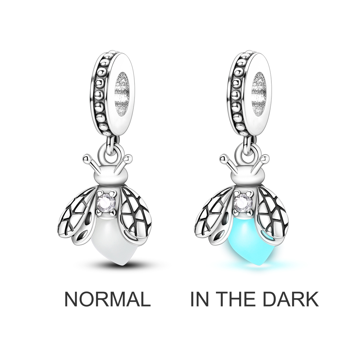 Fit Original Bracelet 925 Sterling Silver Glowing Firefly Charms Pendants For Women Jewelry Making Gift