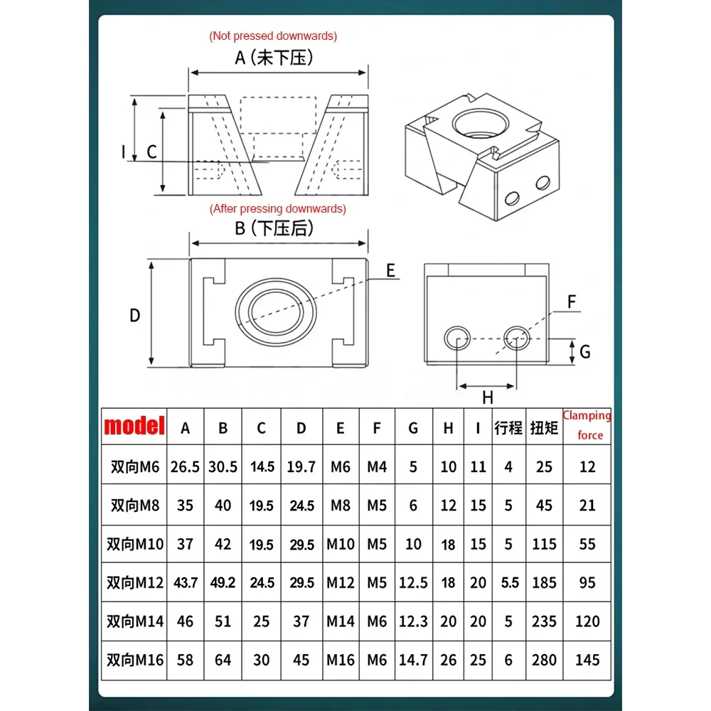 Machine Fixed Precision Vise Double Side OK Fixture Vise CNC Machining Multi-station Wedge Clamping Block Element Vise M6 M8 M10