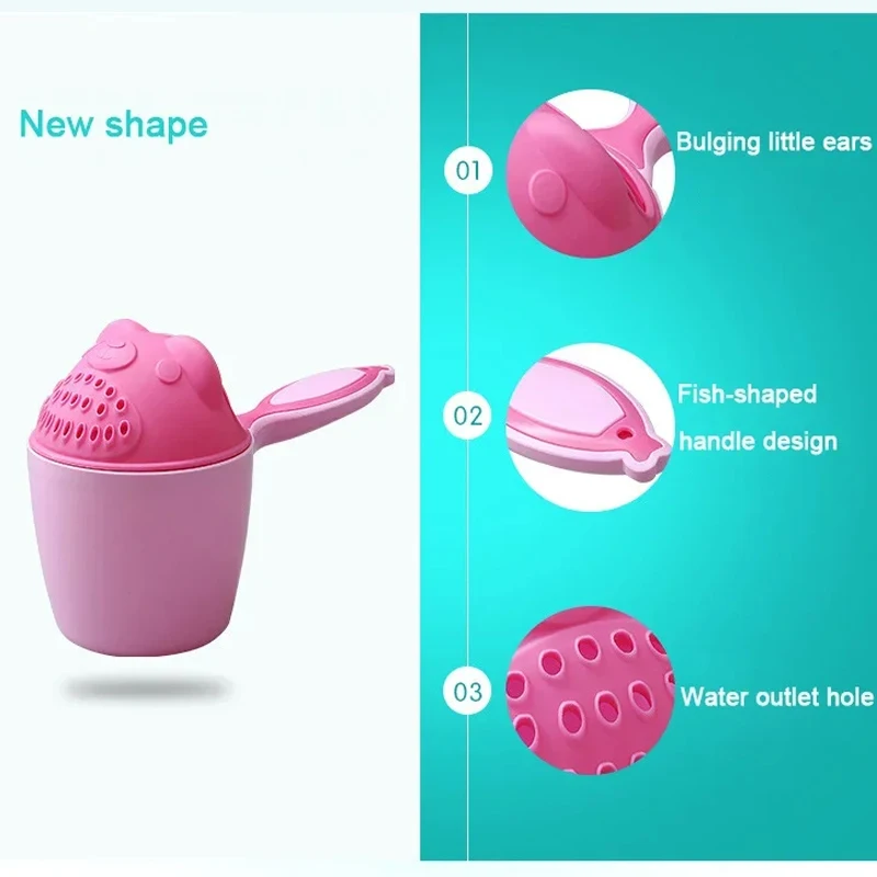 Tazza per shampoo per bambini Simpatico cartone animato Orso Toddle Cucchiai da doccia Multifunzione per bambini Tazza per spazzolino da denti Soffione doccia Lavaggio per capelli Tazza Strumento da bagno