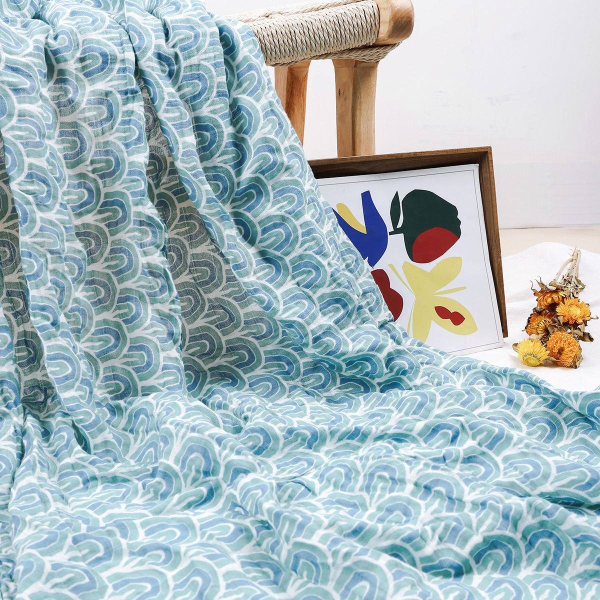 HappyFlute bébé mousseline Swaddle 100% coton été doux mignon imprimé bébé couverture 120*110 CM