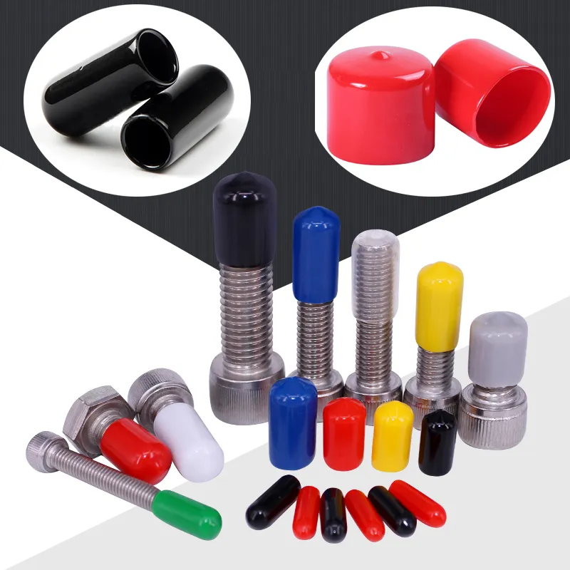 Silicone End Caps Rubber Cap Insulation Soft Cover Seals Thread Protection Sleeve Stopper Black Sealing Lid Sheath Outer