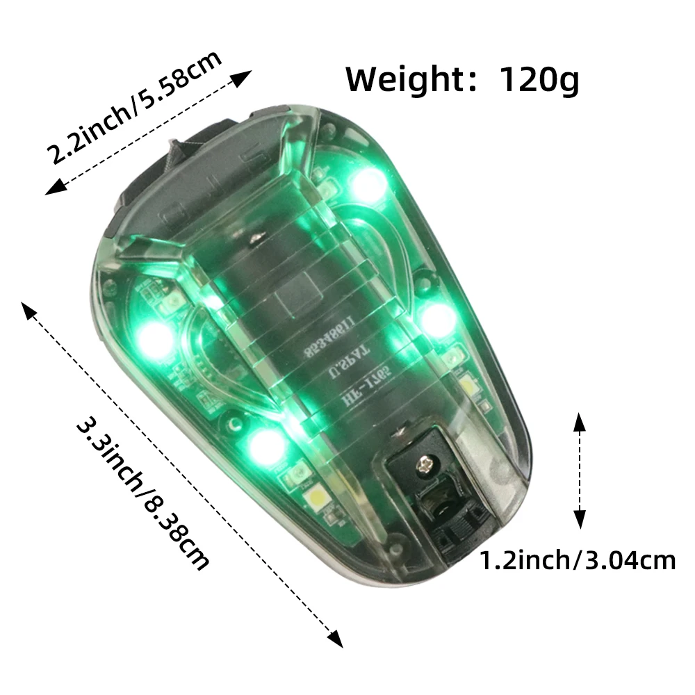 BOOIU-LED Luz de sinal do capacete tático, lanterna para esporte ao ar livre, estroboscópio IR, luz de sinal para sobrevivência, IFF