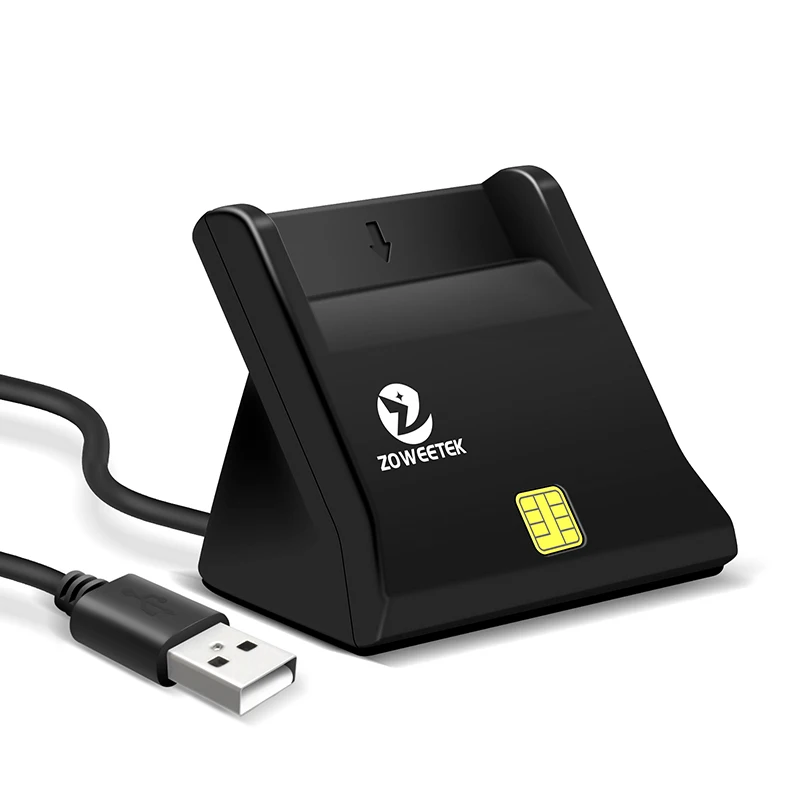 Zoweetek-Leitor de cartão inteligente para computador, ID IC, USB 2.0, ISO 7816, ZW-12026-3, EMV