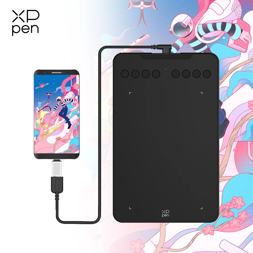 XPPen 7*4,3-дюймовый графический планшет 16K с уровнем давления Deco Mini7 V2, цифровой планшет для рисования, 8 клавиш для Android Mac, Windows Chrome