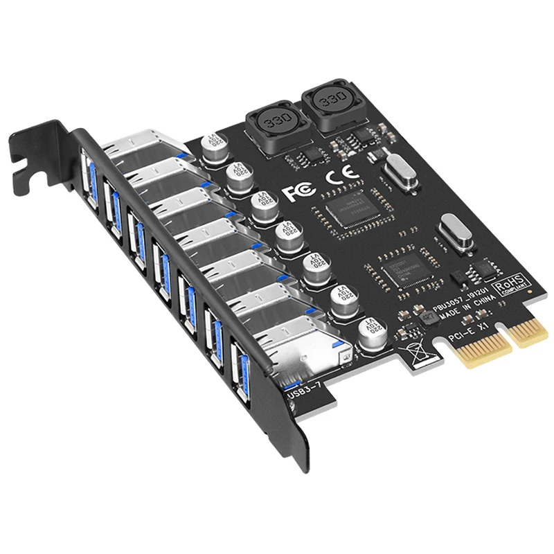 НОВАЯ 7-портовая карта расширения USB 3.0 PCI Express X1 PCI-E PCI E USB 3.0 Плата USB3 6 Гбит/с Адаптер Контроллер NEC Чип для настольного ПК
