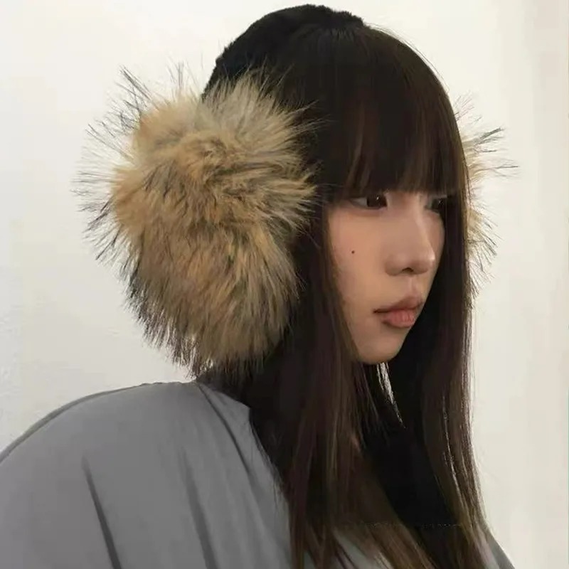 Y2k coréen en peluche fourrure cache-oreilles femmes mode polyvalent épaissir oreillette hiver coupe-vent chaud cyclisme Protection des oreilles bouchons d'oreilles