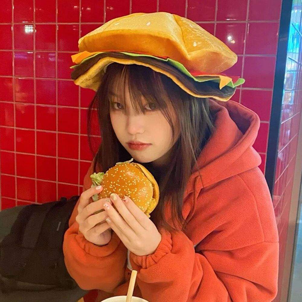 Creativiteit Decoratieve Hamburger Hoed Comfortabel Schattig Hamburger Hoofddeksel Grappig Unisex Prestaties Prop Hoed Feestkostuum Accessoires