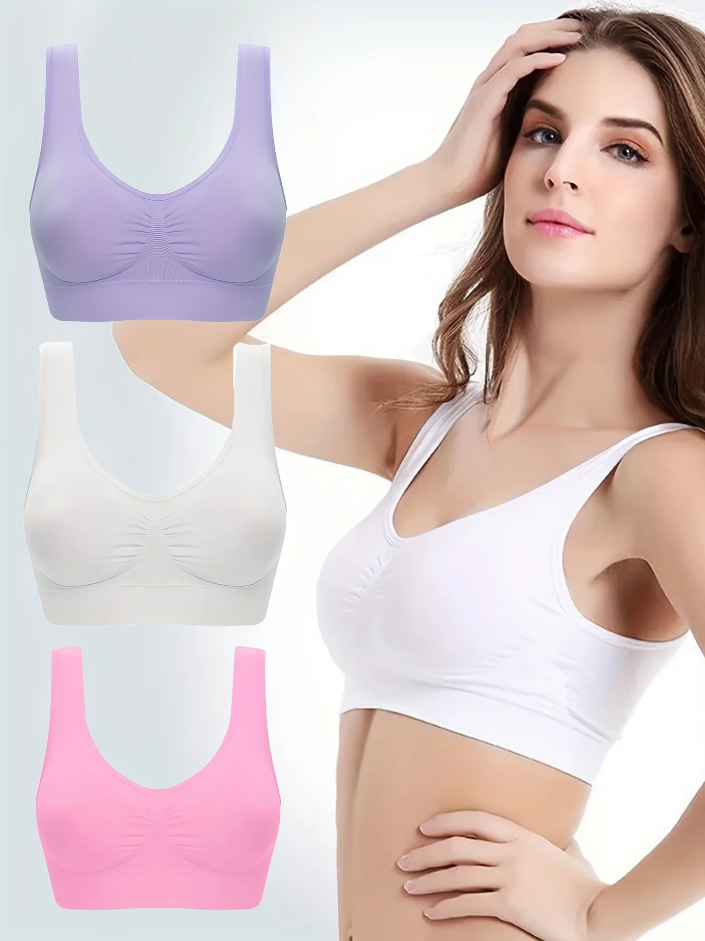 Sujetador push up BREAST Sexy para mujer, sujetadores sin espalda de talla grande, sujetador inalámbrico de talla grande, sujetador transpirable sin costuras, 1 Uds. wfws01