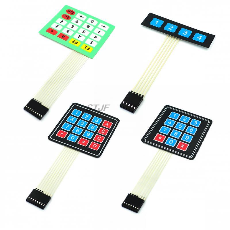 1*2 3 4 5-Tasten-Tasten-Membranschalter 3*4 4x5-Matrix-Array-Tastatur 1x6-Tastatur mit LED-Bedienfeld-Pad-DIY-Kit für Arduino
