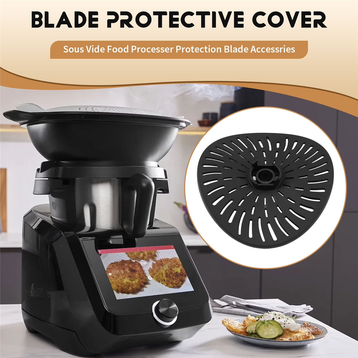 Najnowsza wymienna osłona ostrza do Monsieur Cuisine Connect Cooking & Sous Vide Food Processor Protection Blade Akcesoria