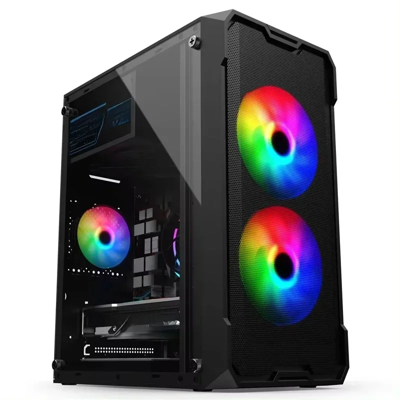 # l For cheap full gaming pc with gpu custom computer set equipment desktops prebuilt wholesale build desktop gamer pc rx580 gpu