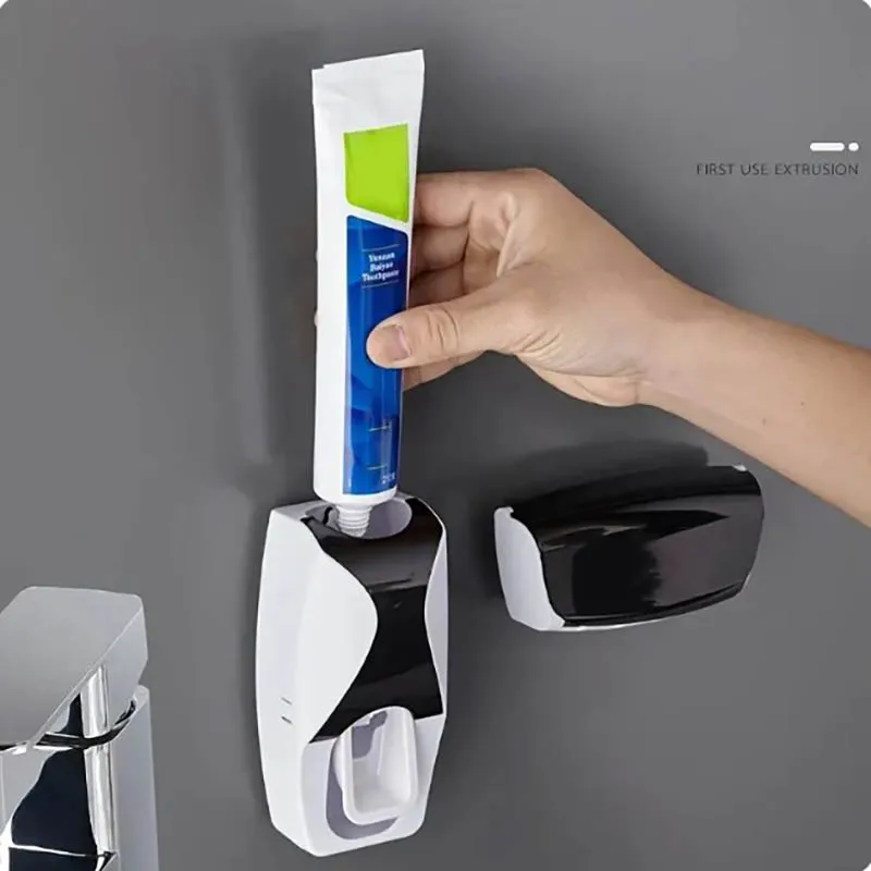 Wall-Montado Toothbrush e Toothpaste Holder Set, dispensador automático e copo