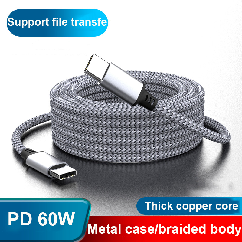 Cable de datos de carga rápida PD para IPhone 15, Macbook, Xiaomi, Samsung, Cable de extensión de cámara, tipo C a tipo C, 60W, 1M, 2M, 3M, 5 M, 8M