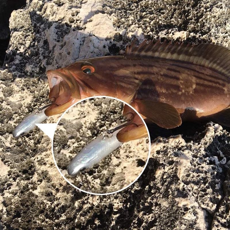 5개 키트 낚시 미끼 소프트 미끼 8cm/2.8인치 인공 미끼 멋진 낚시 후크