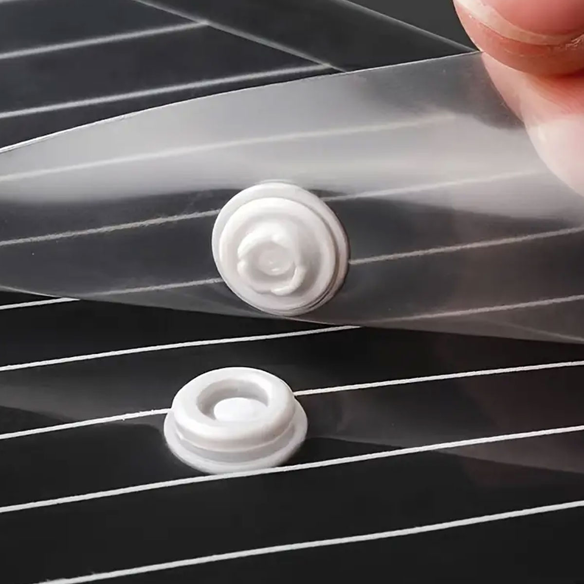 Transparente Dokumententasche im StripeDesign, A4-Datentasche mit Schnappverschluss aus Kunststoff, Aufbewahrungstasche für Studentenbüro