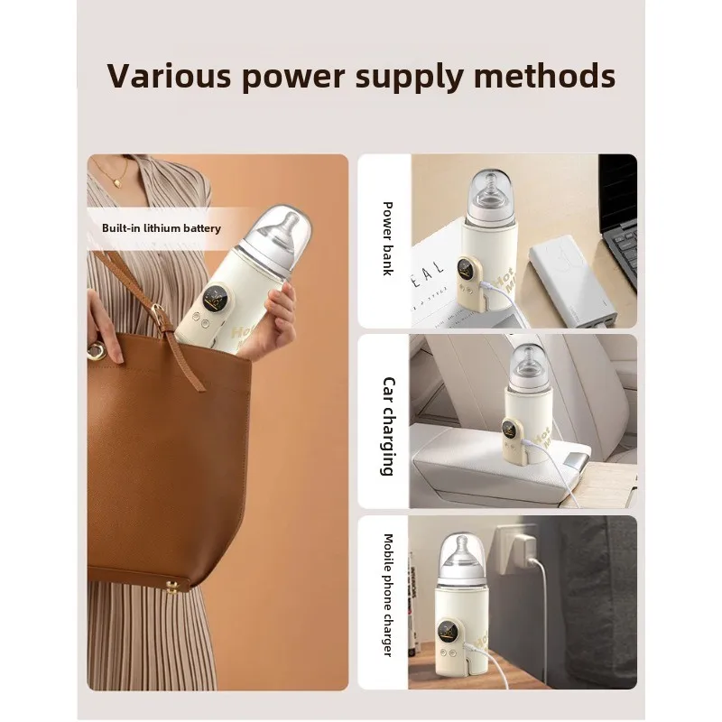USB multifunctionele zuigfles met hoge capaciteit Slimme temperatuurregeling Warmer scherm Pasgeboren babyfleswarmer hoes