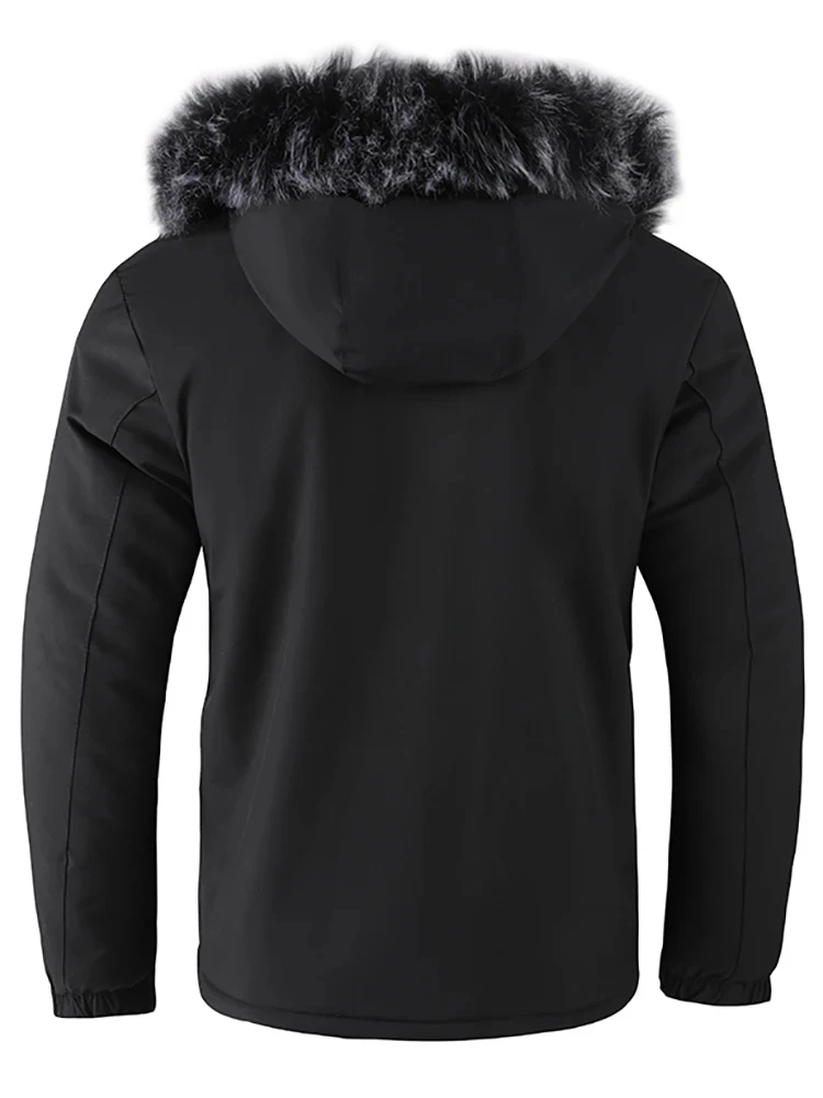 Outono e inverno masculino tendência de moda casual com capuz jaqueta de algodão à prova de vento acolchoado frio cor pura roupas de algodão simples