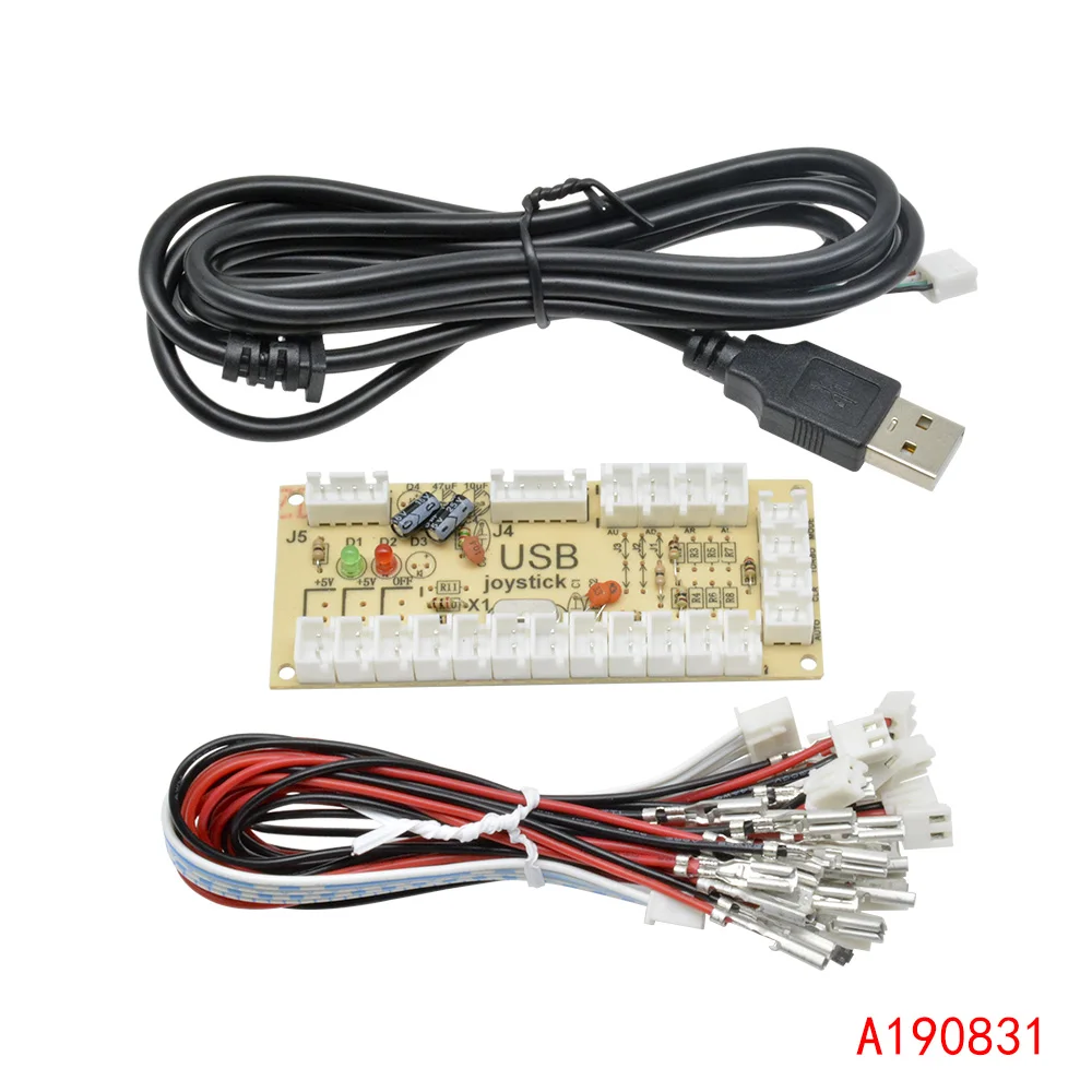 Clearance_Zero Delay Arcade USB Encoder PC zu Joystick Arcade Rocker Platine Steuermodul für MAME 2Pin mit Kabel Push