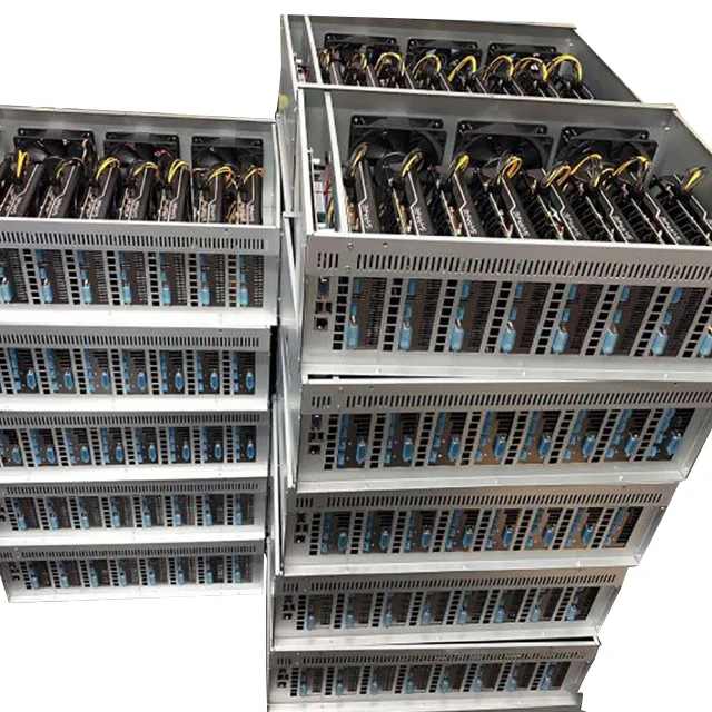 RTX 3060 3070 3080 3090 Support 65mm Spacing 8gpu Platform Frame with Power Supply Graphic Card case H61 B85 8 Gpu Cases